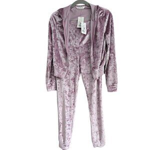NWT URBAN KIDS Velour Joggers & Full Zip Hoodie Lavendar L